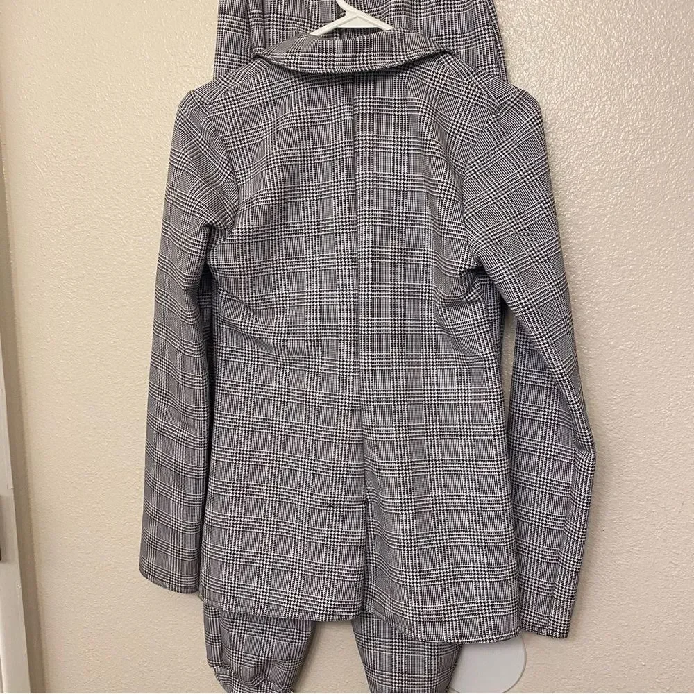 Kelle dance costume black white plaid 2 piece suit pants ON MY WAY 2840 teen
